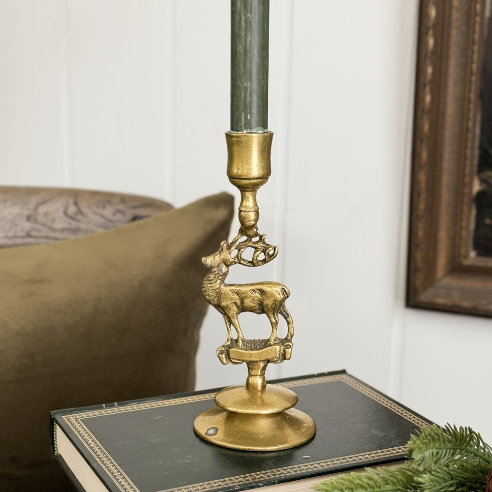 Vintage Brass Stag Taper