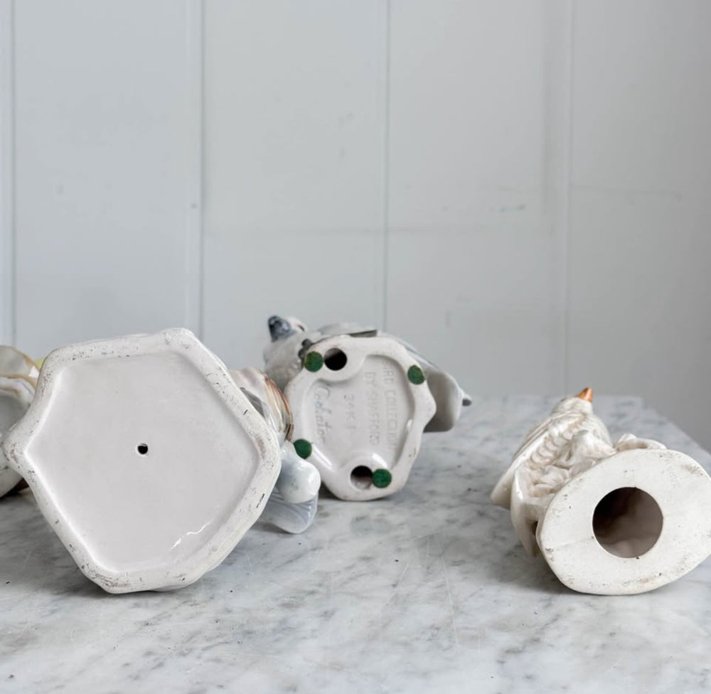Vintage Porcelain Painted Birds