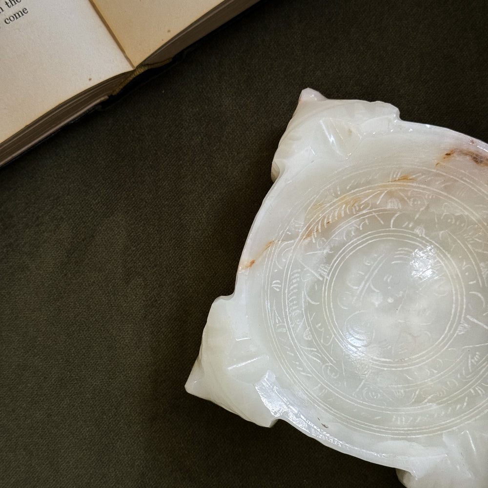 Vintage Carved Onyx Dish.