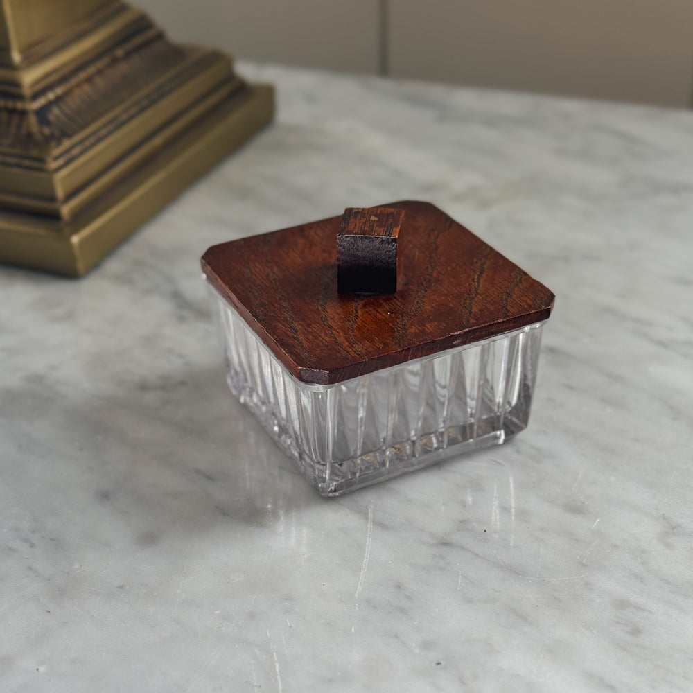 Vintage Small Glass Box with Lid