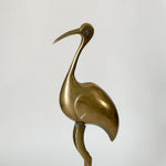 Vintage Brass Heron Statue.