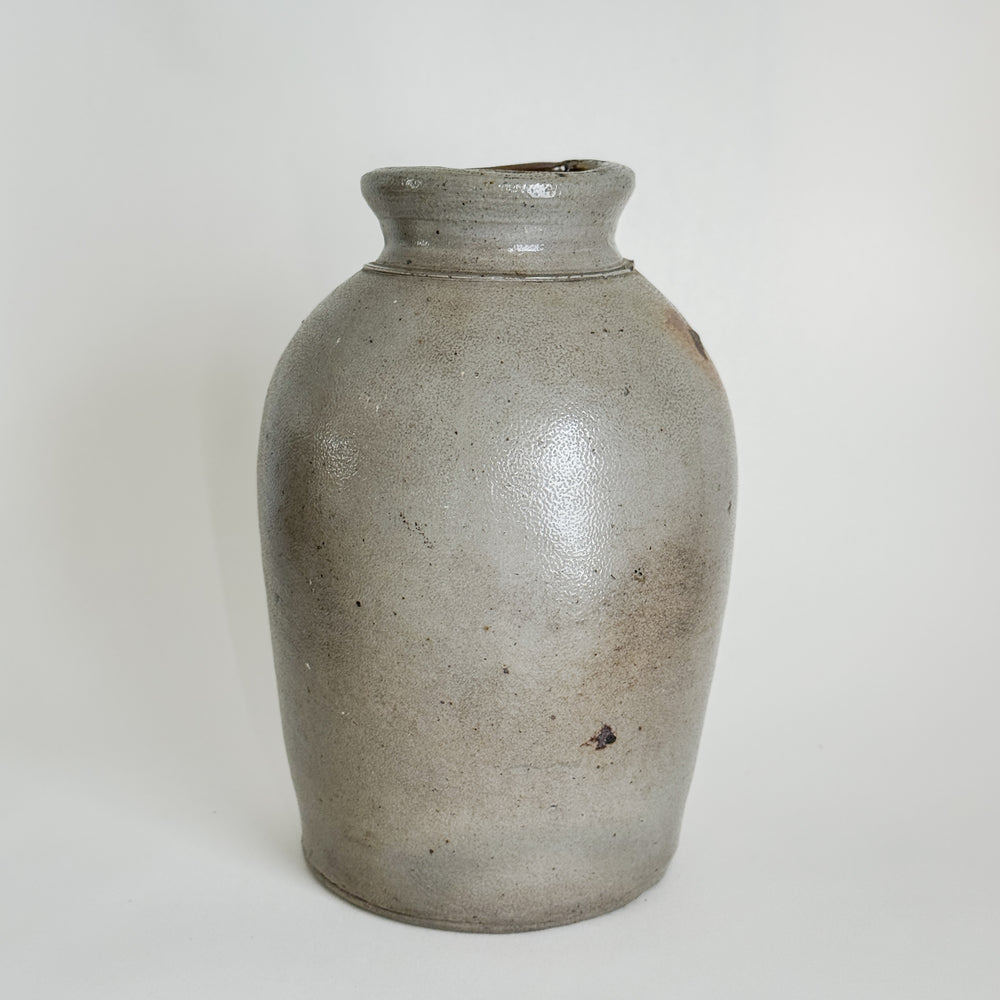 Vintage Tapered Grey Stoneware Crock