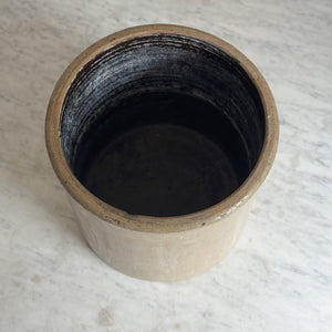 Vintage Cream Wide Stoneware Crock