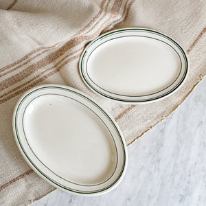 Vintage Green Oval Hotelware Dishes