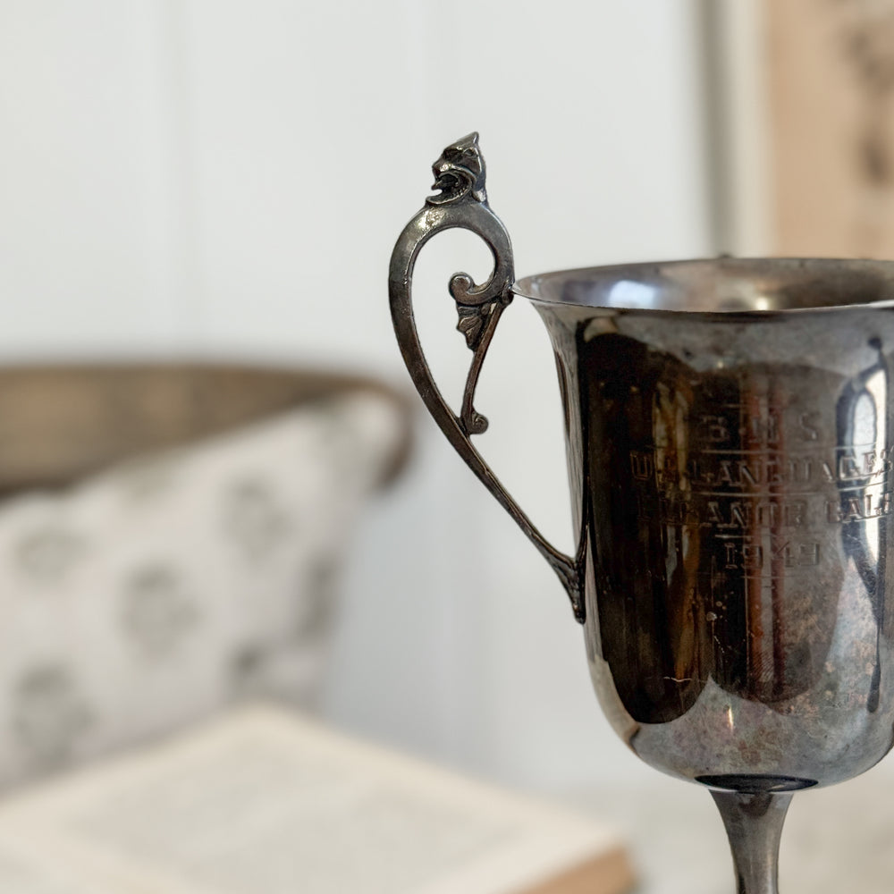 Vintage 1949 silverplate loving trophy cup.