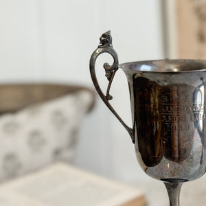 Vintage 1949 silverplate loving trophy cup.
