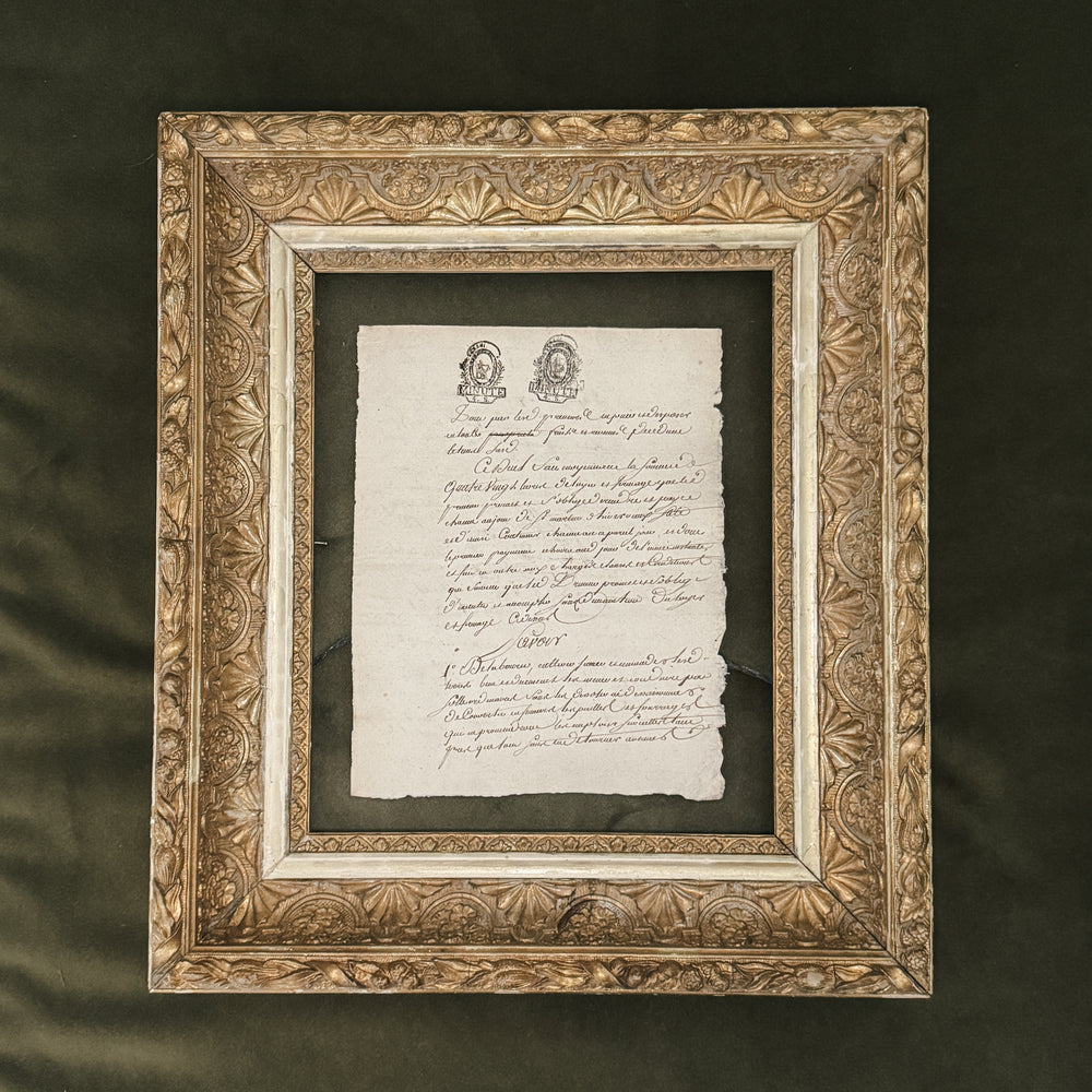 Antique 1700's Stamped French Documents.