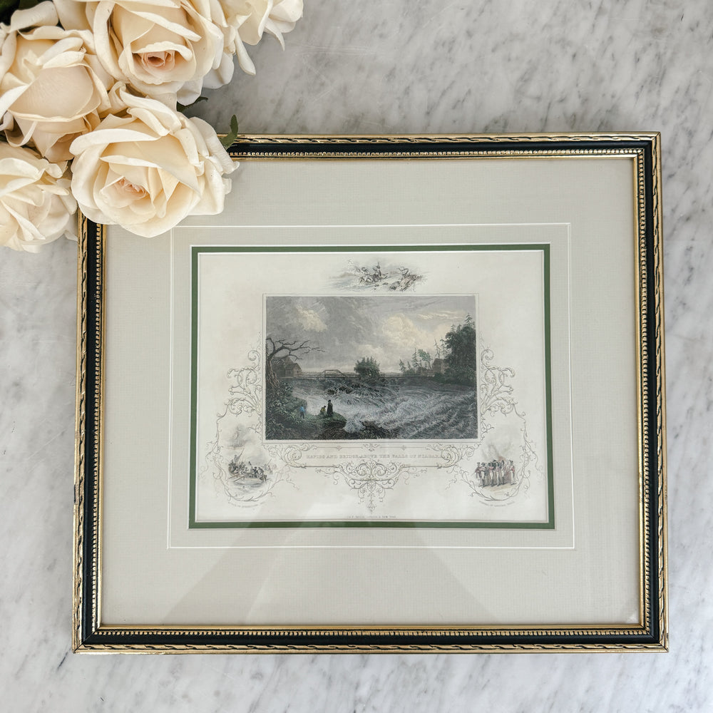 Vintage green Rapids Niagara Falls Print