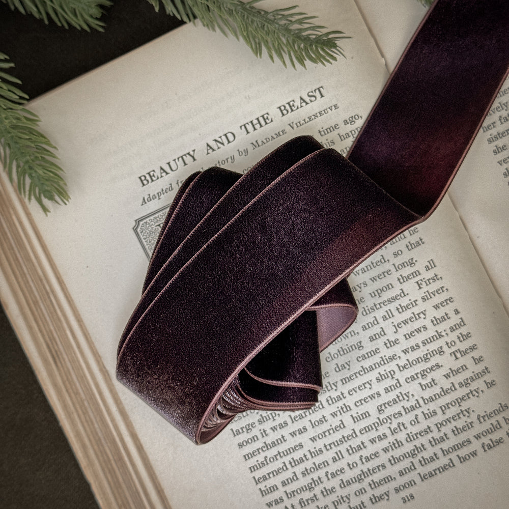 Chocolate brown Velvet ribbon.