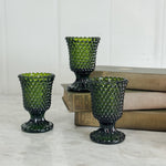 Vintage green Hobnail votive tealight.