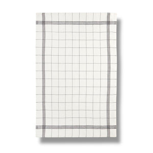 Linen Tea Towel - Ivory Grid