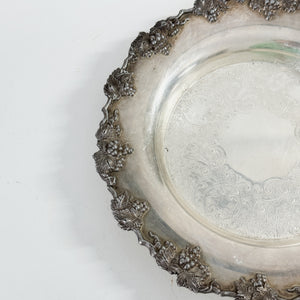 Vintage Silverplate Floral Tray.