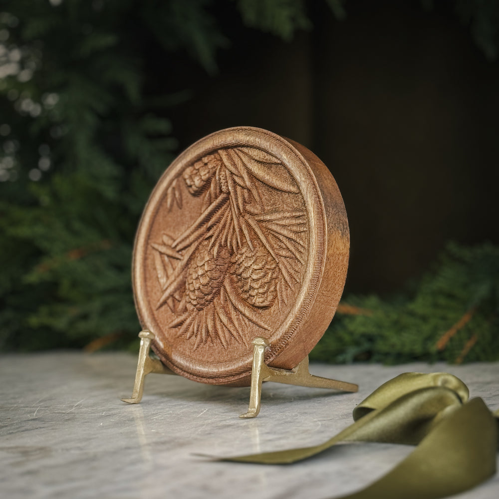 Wooden Pinecone Wall Plaque.