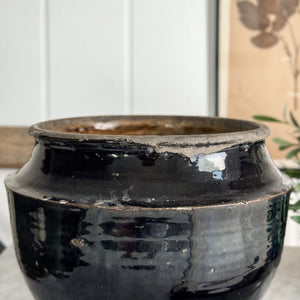 Vintage brown glazed pottery