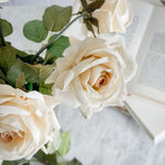 Faux Beige Rose flower Stem