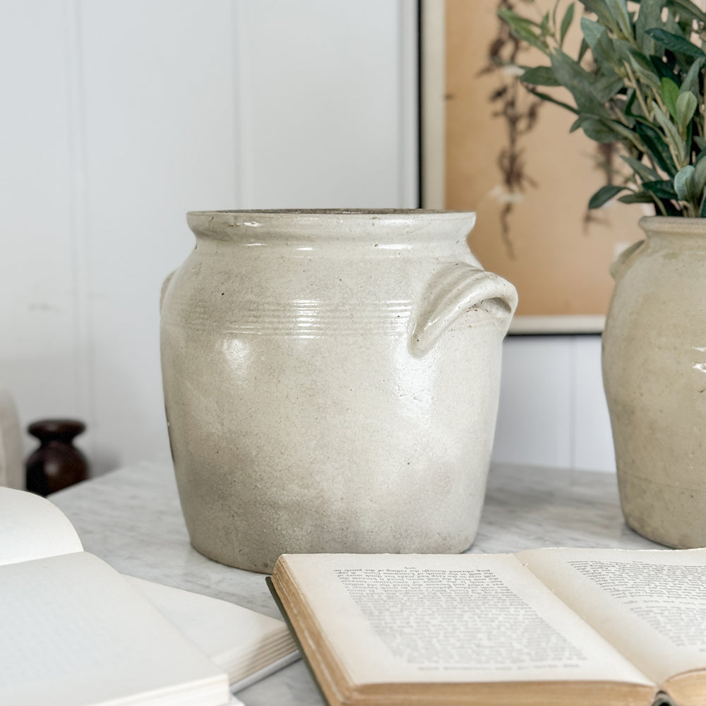 Antique Cream Confit Pot VIII - FRANCE