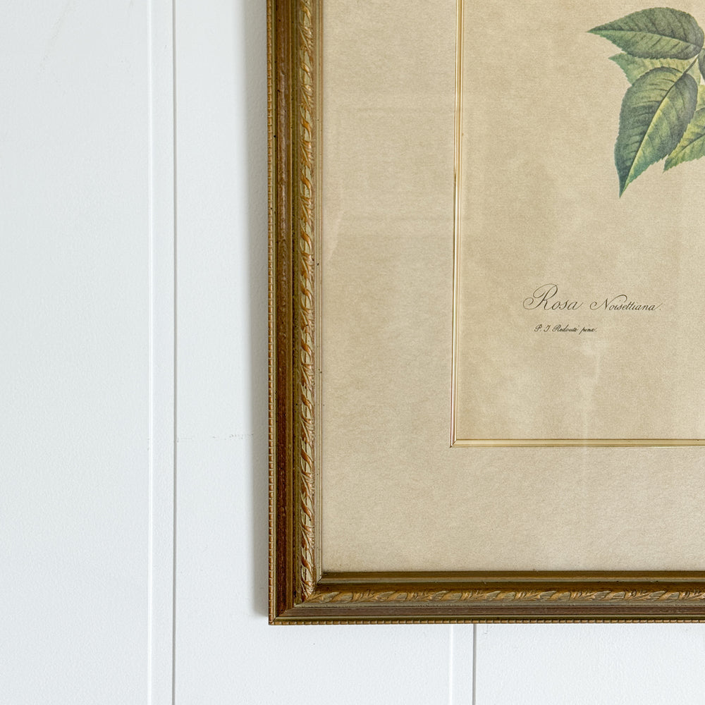 Vintage Gold Floral Art Print.