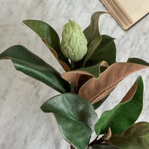 Large Magnolia Faux Stem with Bud.