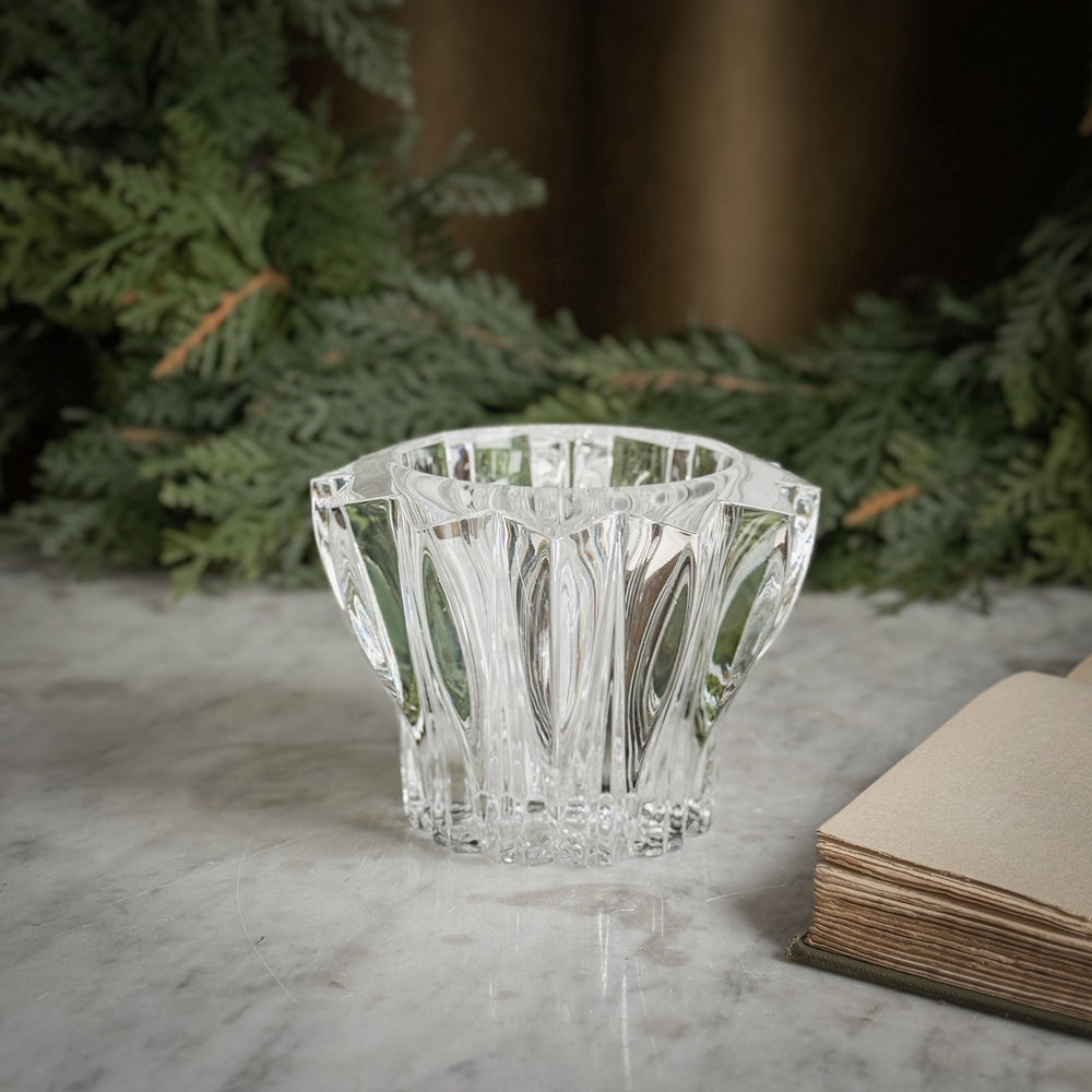 Vintage crystal pointed votive holder.