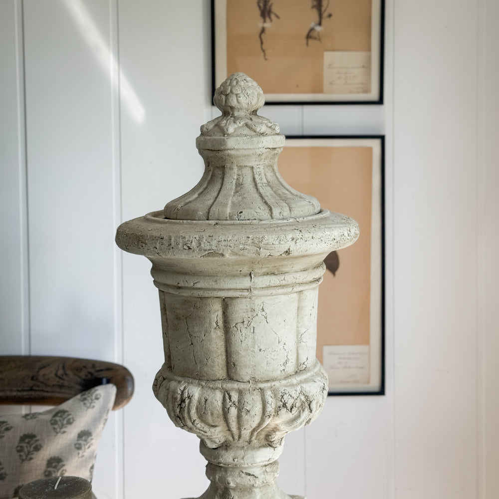 Vintage Stone Urn with Lid