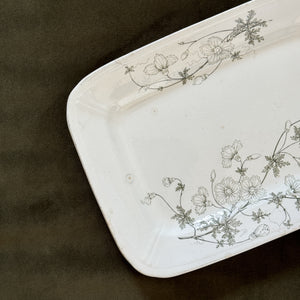 Antique Green Leaf Ironstone Platter