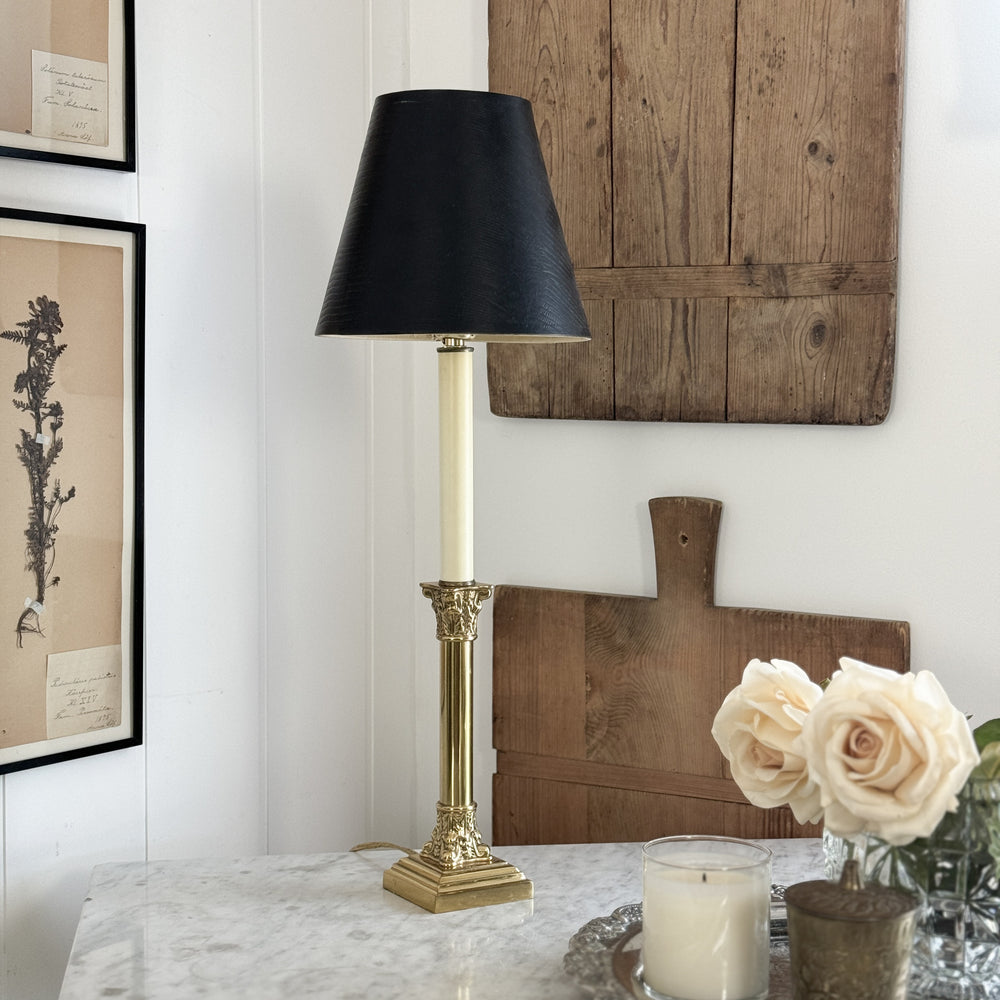 Vintage candlestick black lamp.