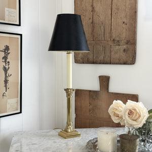 Vintage candlestick black lamp.