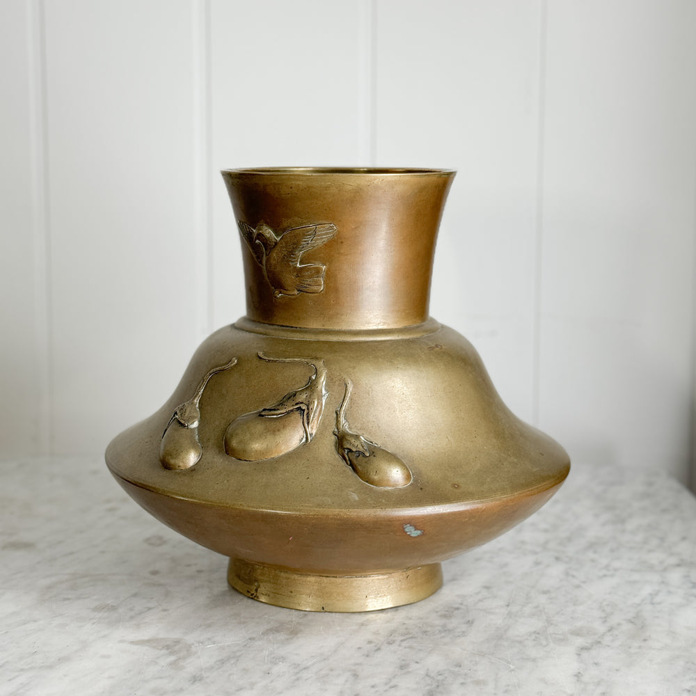 Vintage Brass Bird Vase.