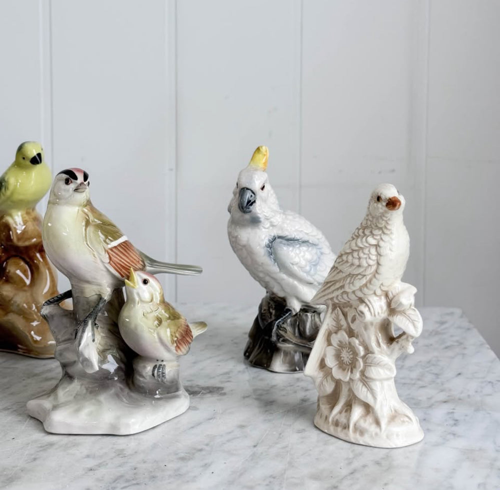 Vintage Porcelain Painted Birds