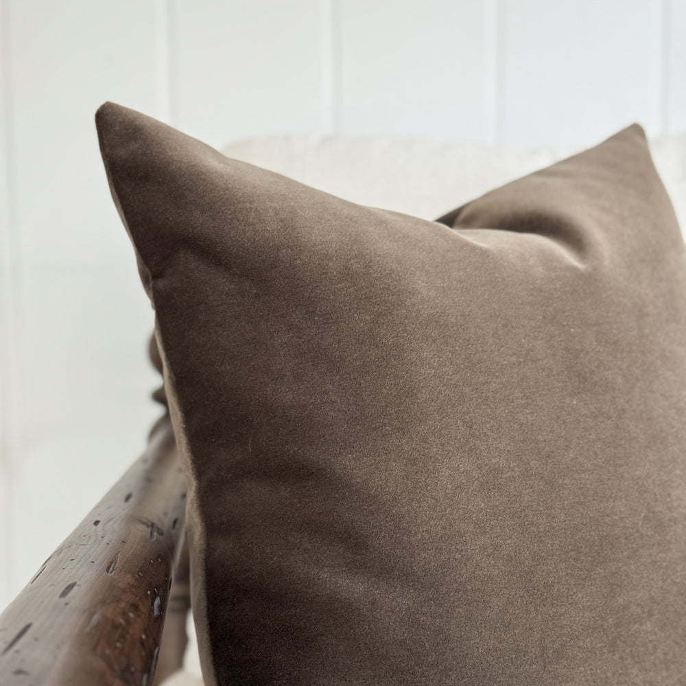 Truffle Velvet Pillow Cover- Multiple Sizes.
