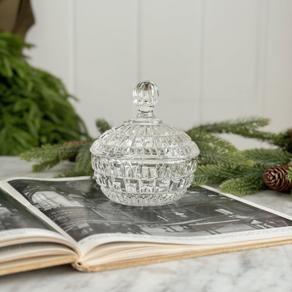 Vintage crystal lidded bowl.