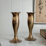 Vintage brass tapered vase