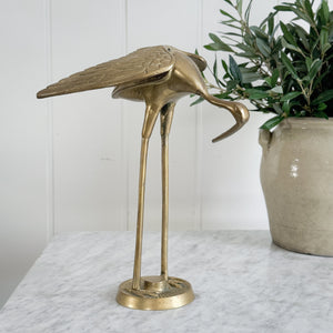 Vintage brass large heron