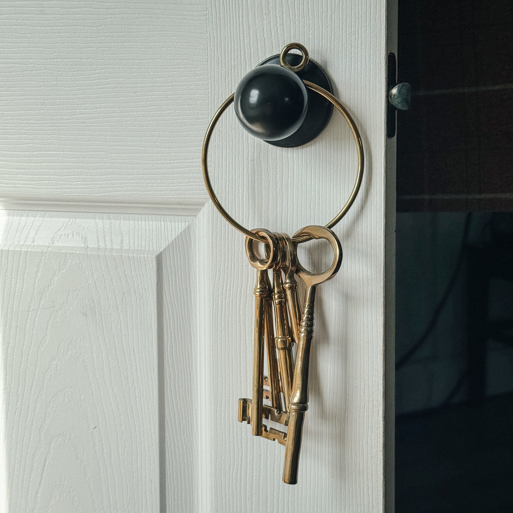 Vintage brass skeleton key set.