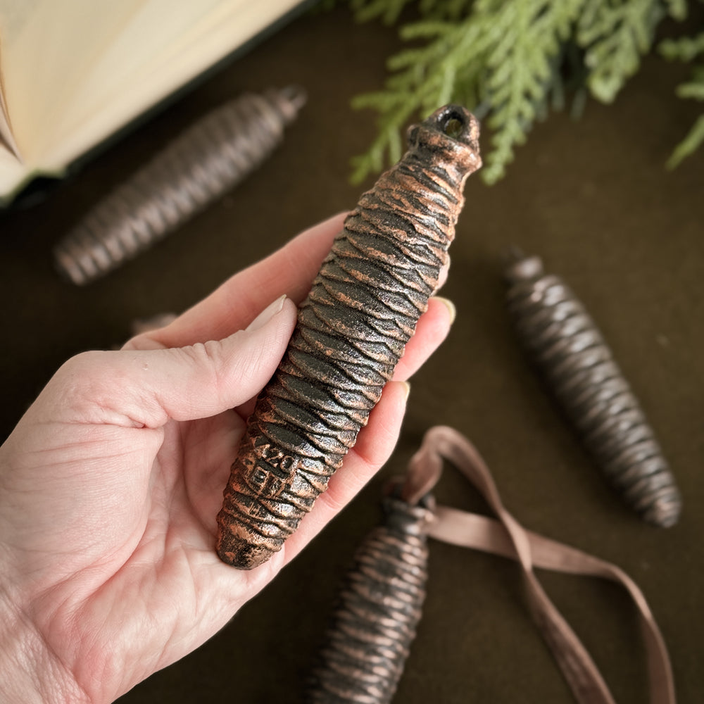 Vintage Pinecone Clock weights