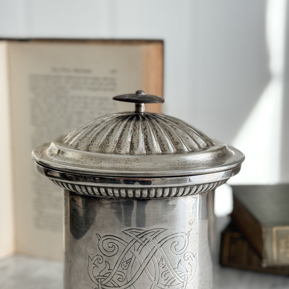Vintage Silverplate Oval Container with Lid.