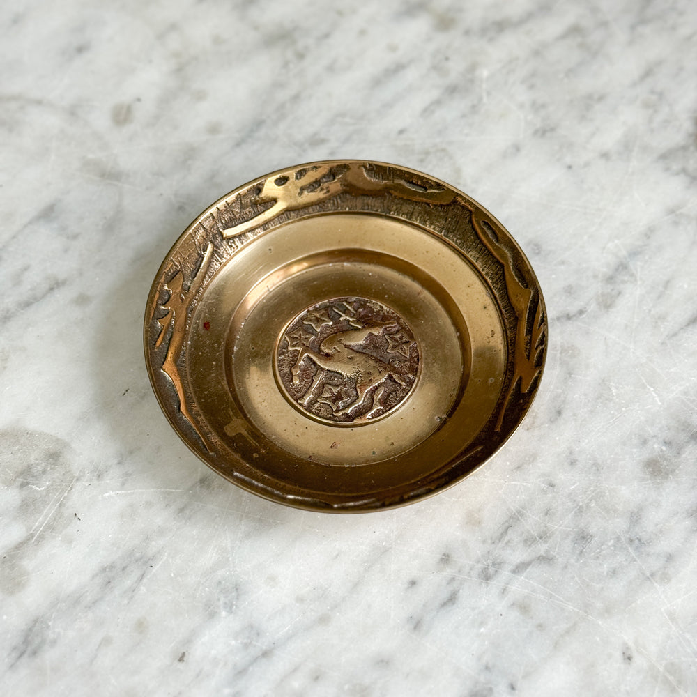 Vintage Brass Deer Tray.