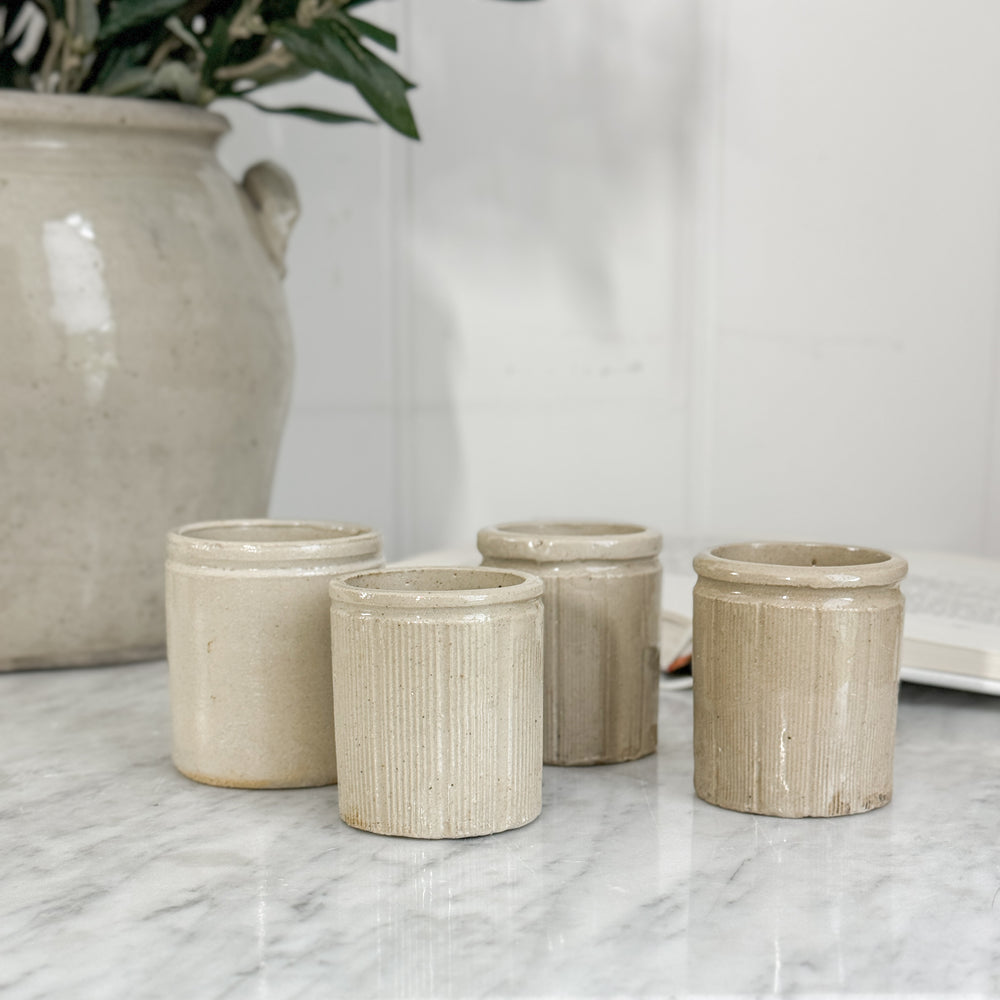 Antique stoneware xsmall marmalade crock jar