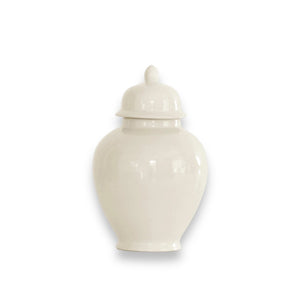 Beige Porcelain Ginger Jar w/ lid.