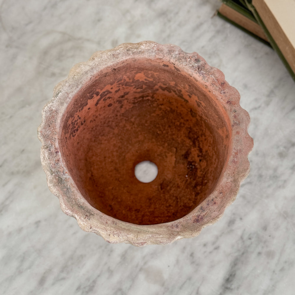 Terracotta Aged Leaf Planter Small