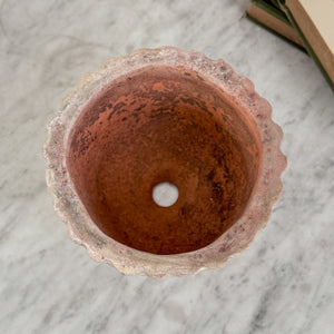 Terracotta Aged Leaf Planter Small