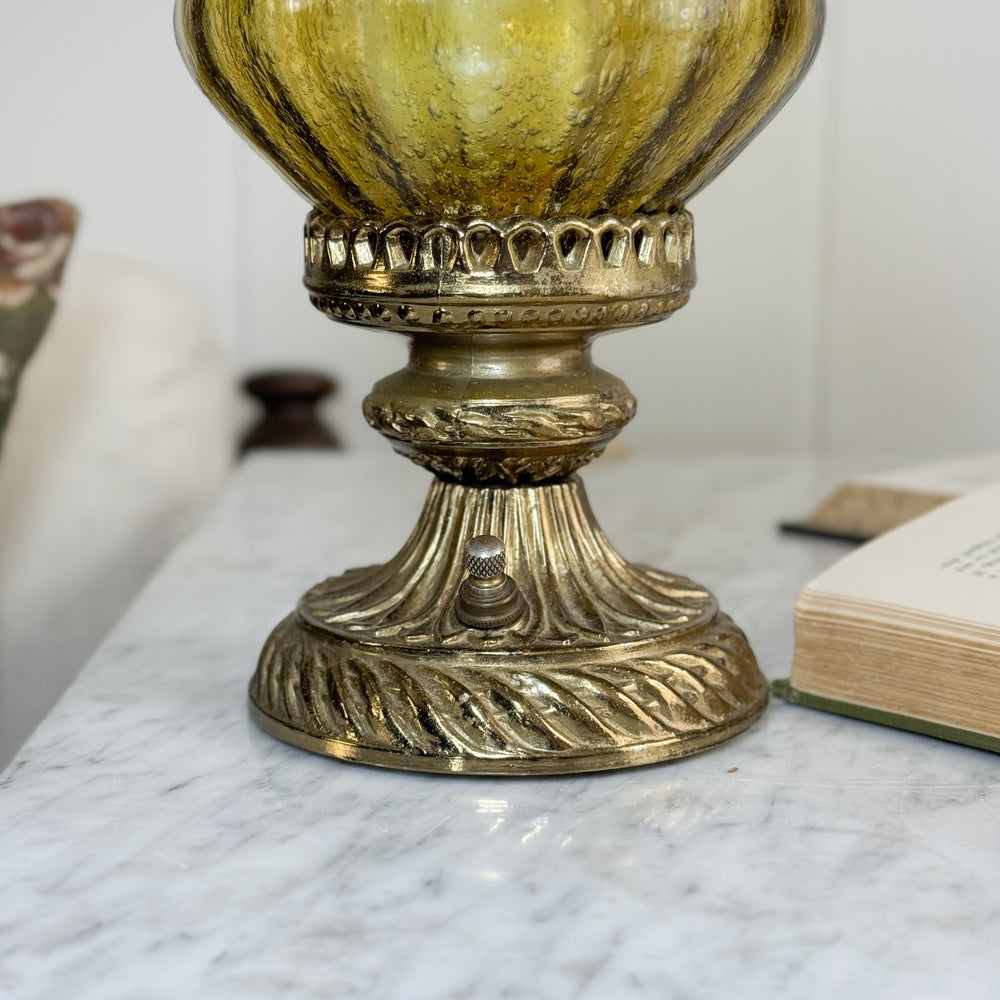 Vintage Olive Green Mid century modern lamp.