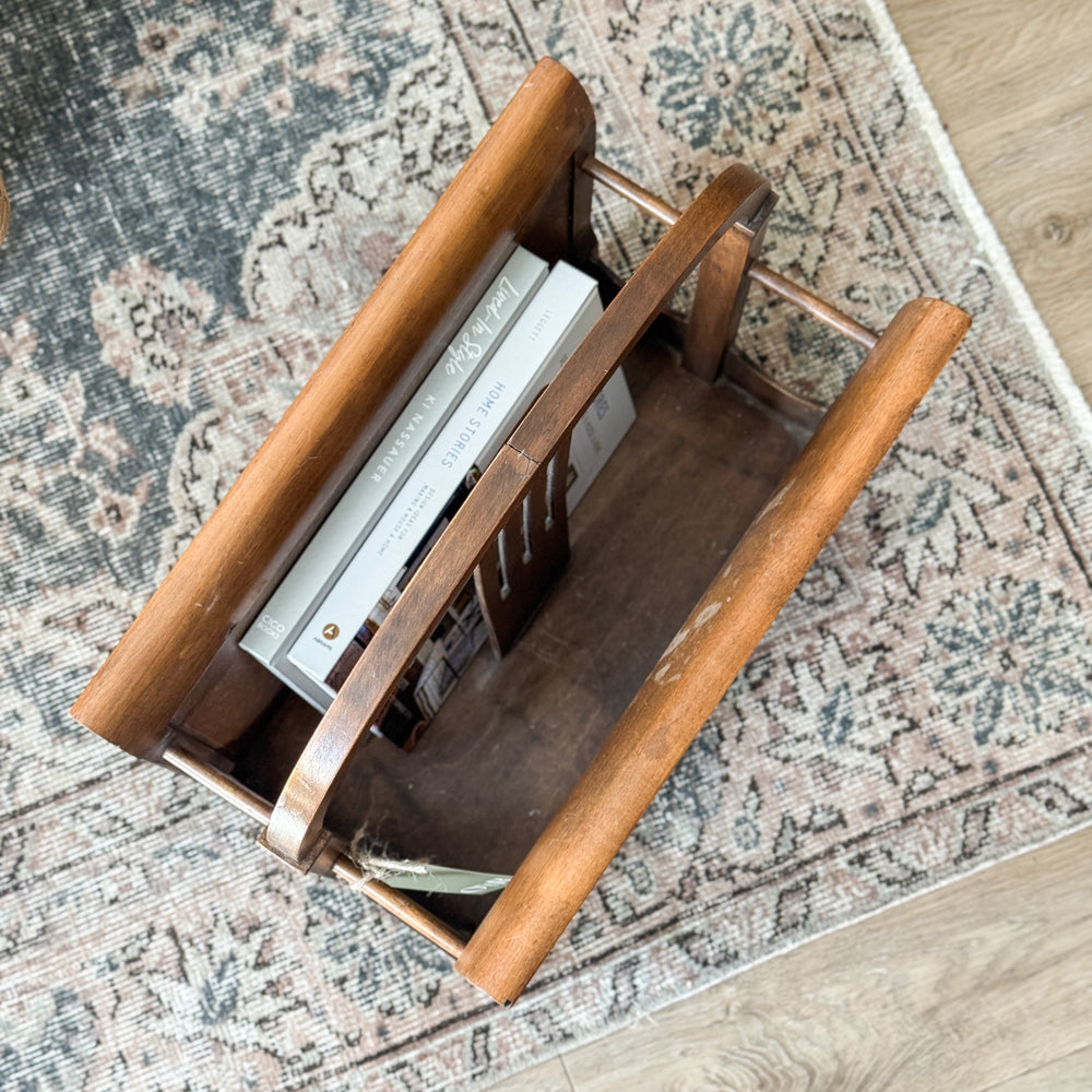 Vintage Wooden Magazine Holder