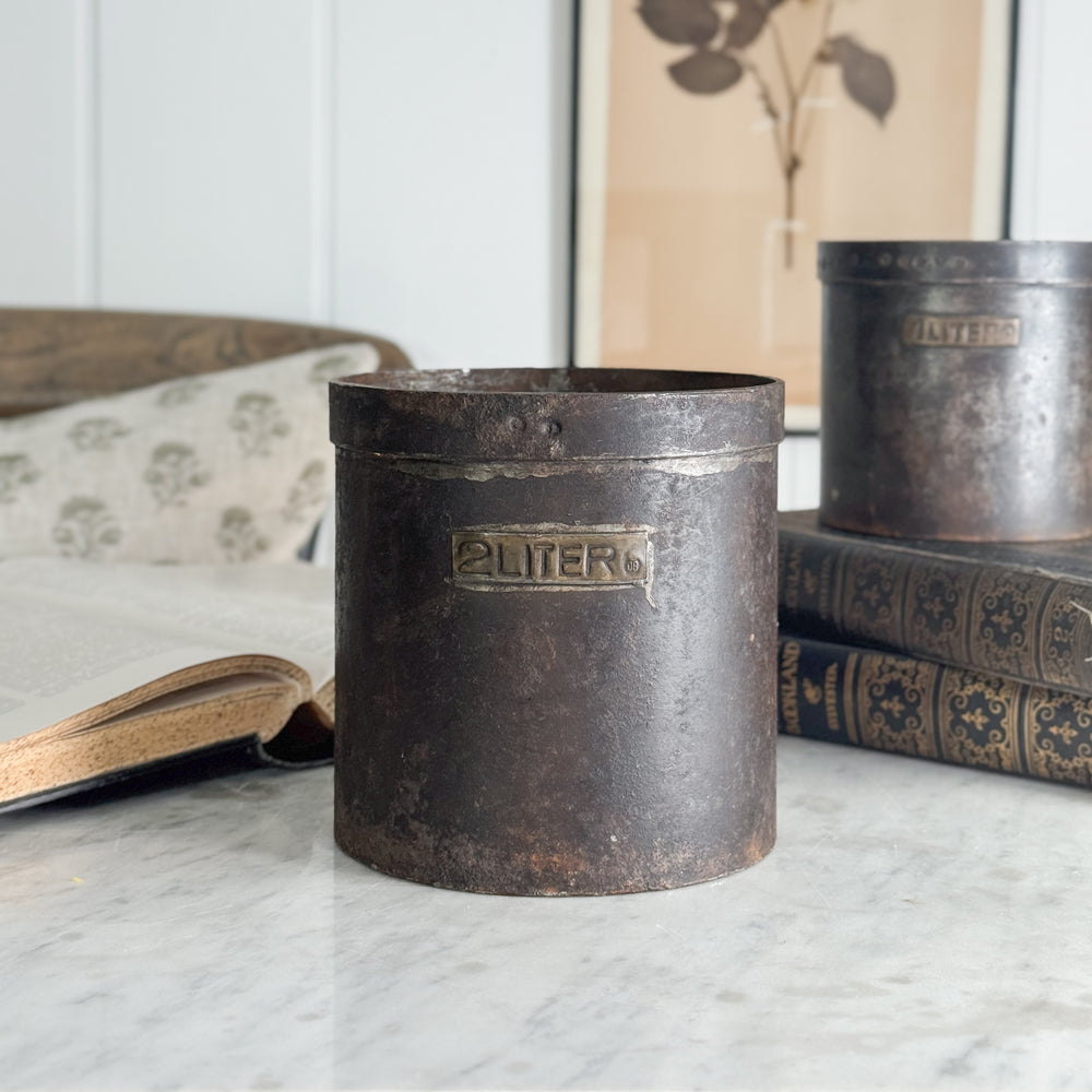 Vintage Metal Brass Measuring Pail- 2L.