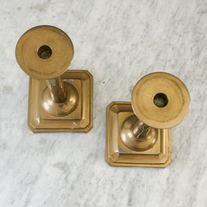 Vintage Large Square Base Taper Pair