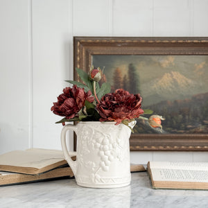 Vintage Ceramic Pitcher with Grape Design