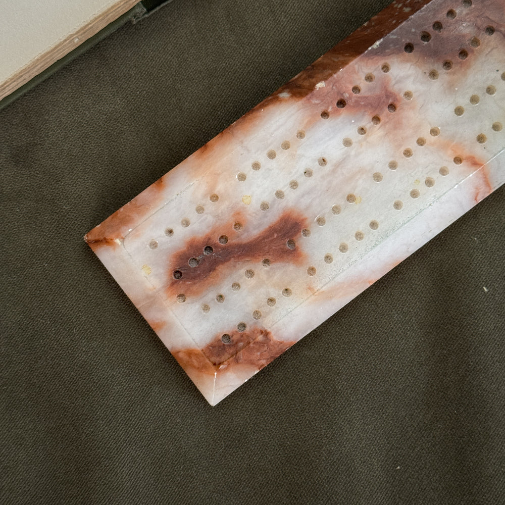 Vintage alabaster blush board tray.