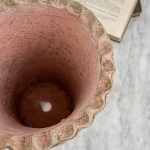 Terracotta Aged Tall Nursery Piecrust Planter.