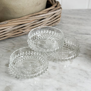 Vintage diamond point glass coaster