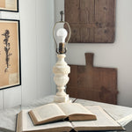 Vintage Alabaster Lamp Base- Ribbed Detail.